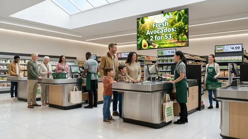 Grocery Checkout Ideas With Digital Signage