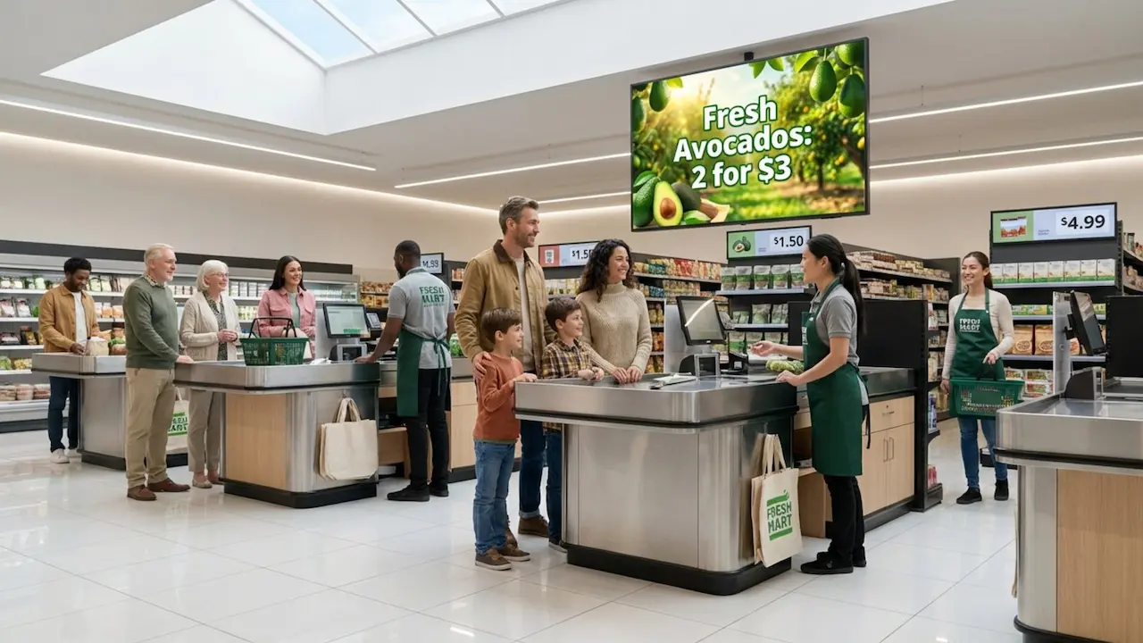 Grocery Checkout Ideas With Digital Signage