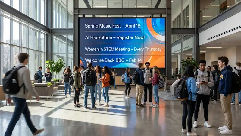Digital Signage Screens for Student Services