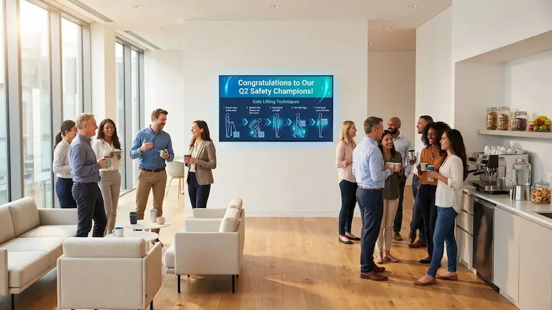 Using Digital Signage for Breakroom Safety Messages