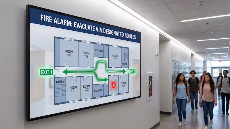 Emergency Alerts on School Digital Signage