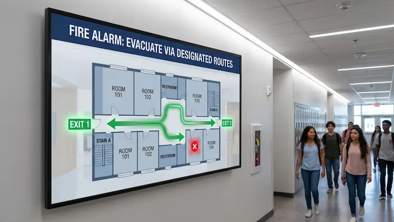 Emergency Alerts on School Digital Signage