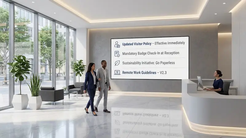 Policy Updates Shared Through Digital Signage