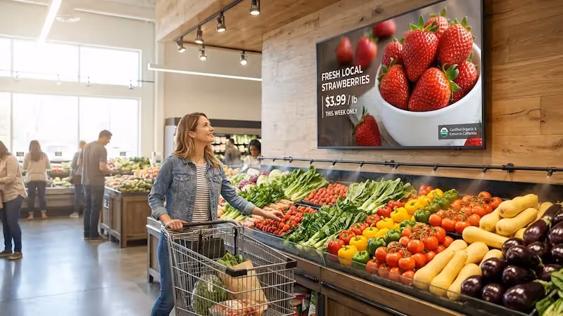 Digital Signage for Grocery Fresh Departments