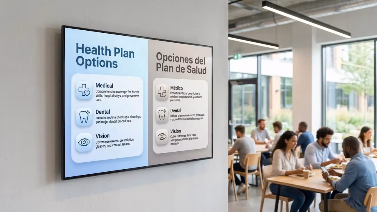 Benefits Enrollment Messaging Using Workplace Signage