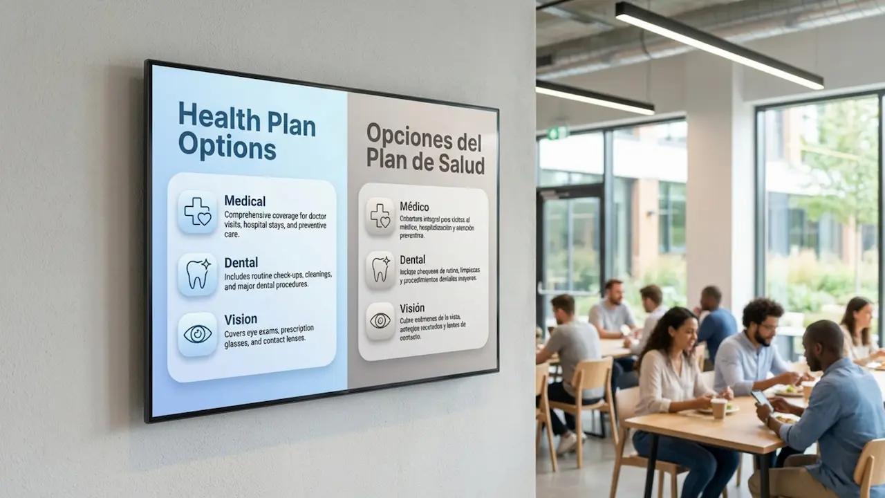 Benefits Enrollment Messaging Using Workplace Signage