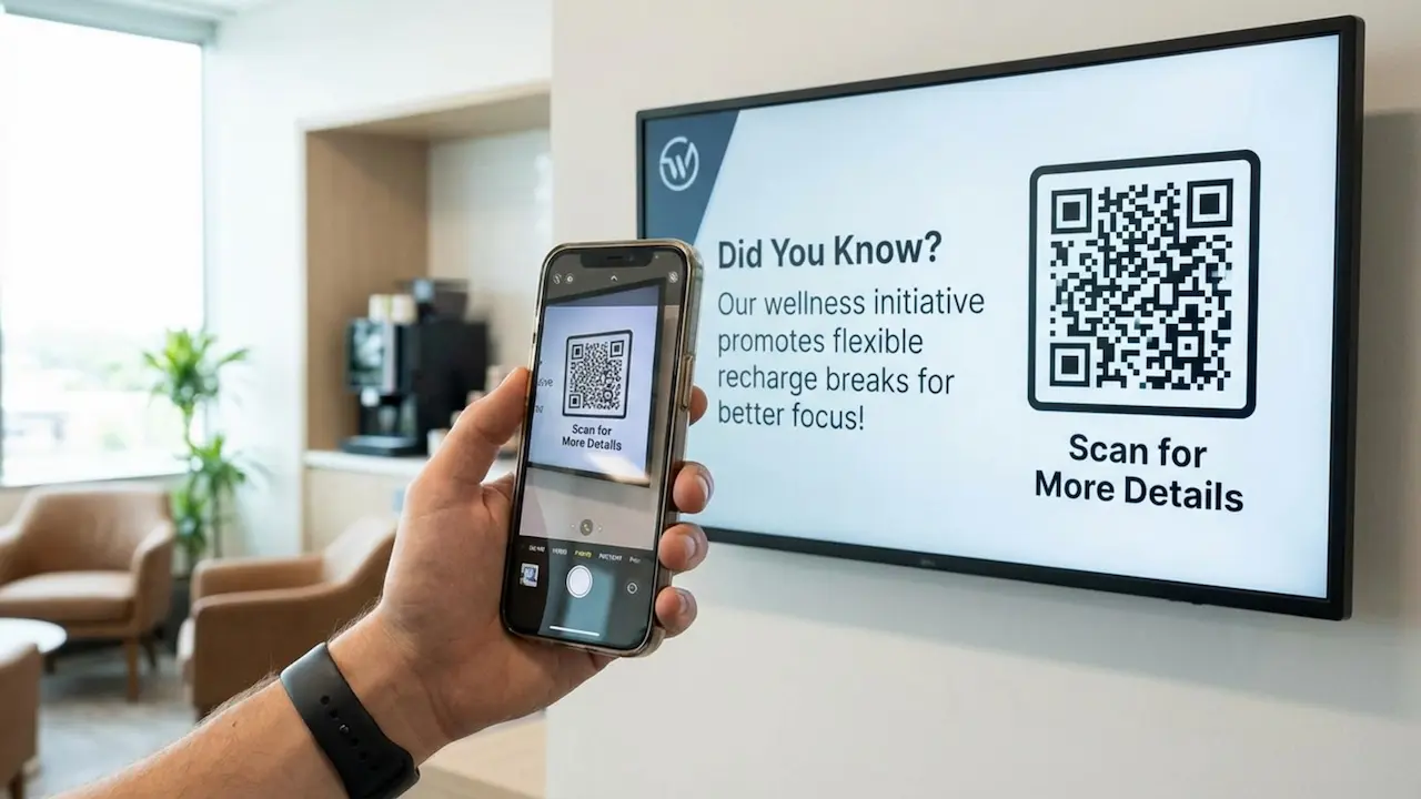 Microlearning Content on Breakroom Digital Signage