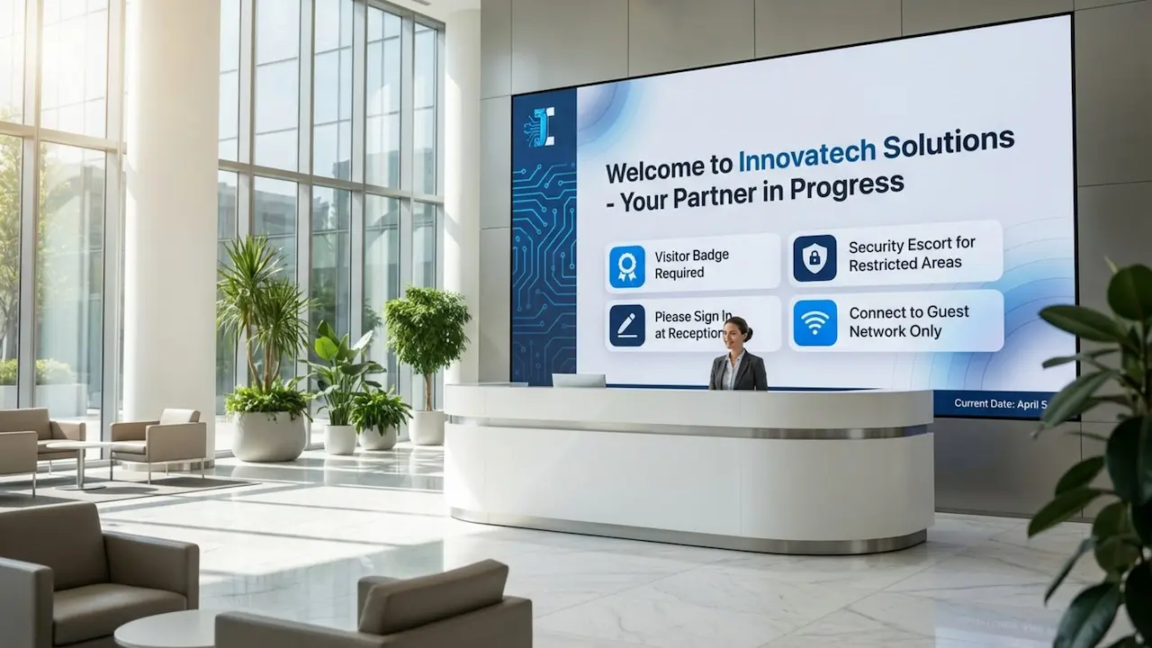 Lobby Security Messaging With Digital Signage
