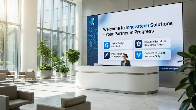 Lobby Security Messaging With Digital Signage