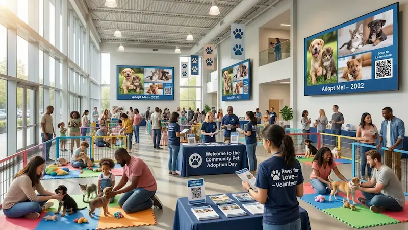 How Digital Signage Supports Pet Adoption Events?