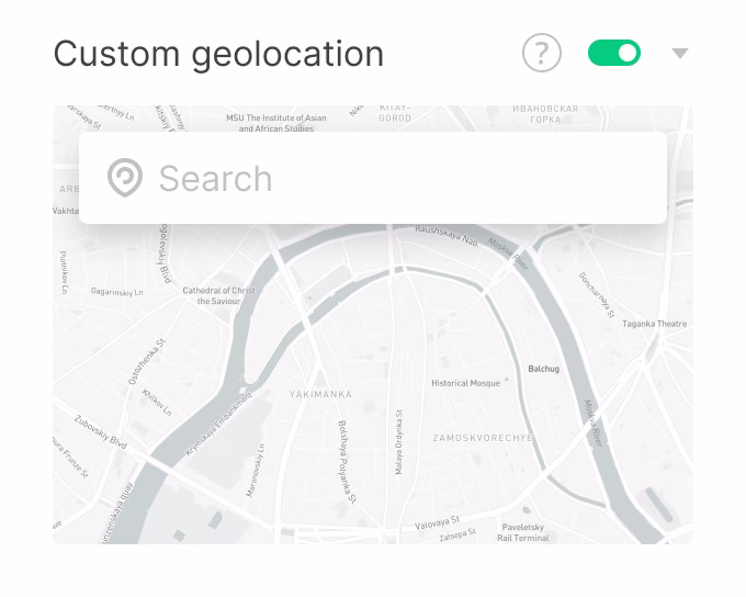 Custom geolocation