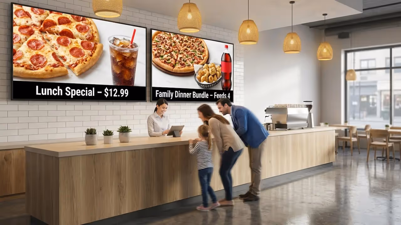 A Pizzeria Promo Calendar for Digital Signage