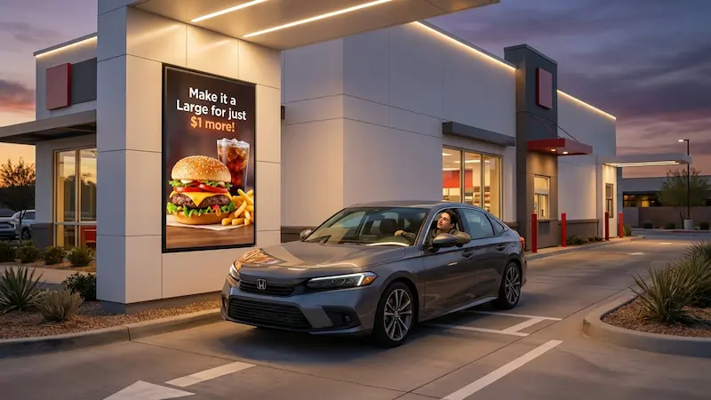 How Digital Signage Transforms Drive-Thru Upsells