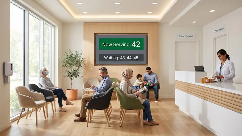 Pharmacy Queue Screens With Digital Signage