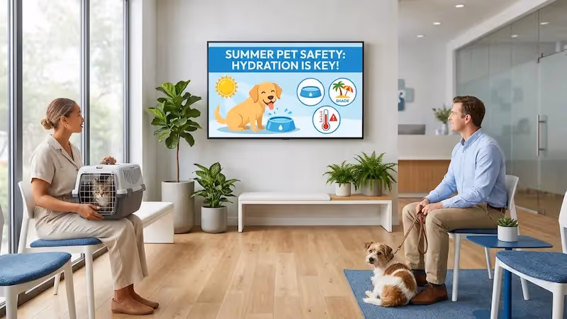 Pet Safety Tips on Vet Digital Signage