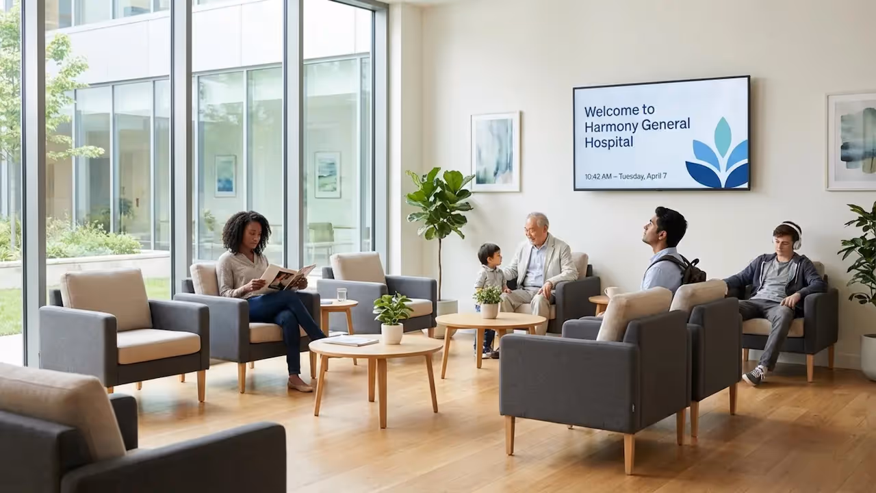 Hospital Waiting Room Screens With Digital Signage