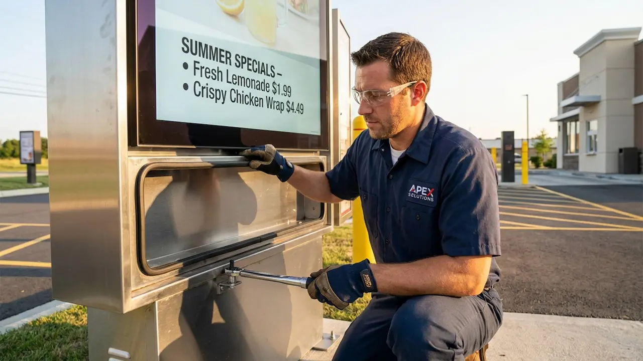 How to Keep Outdoor Drive-Thru Digital Signage Screens Reliable?