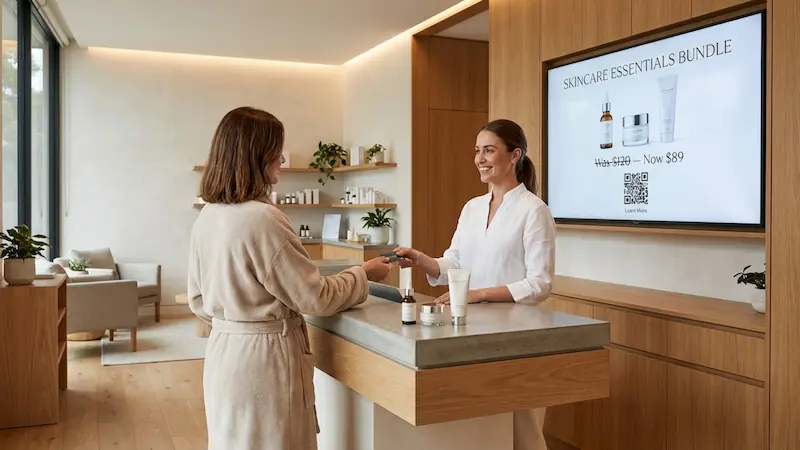 Spa Reception Queue Screens With Digital Signage