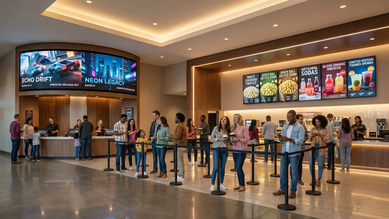Cinema Queue Screens With Digital Signage
