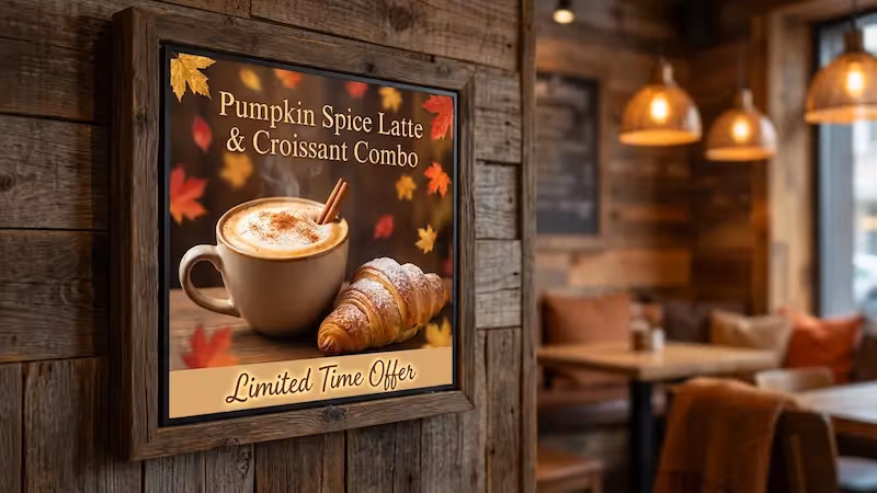 Cafe Seasonal Promos With Digital Signage