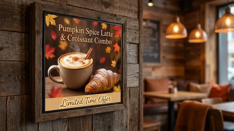 Cafe Seasonal Promos With Digital Signage