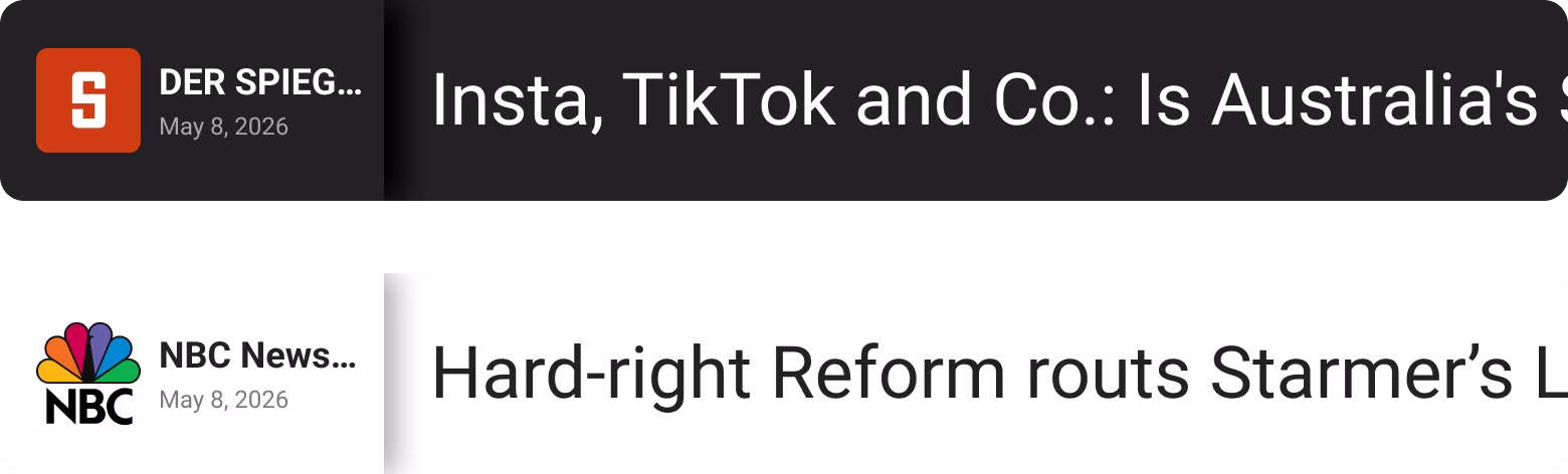 News apps ticker view