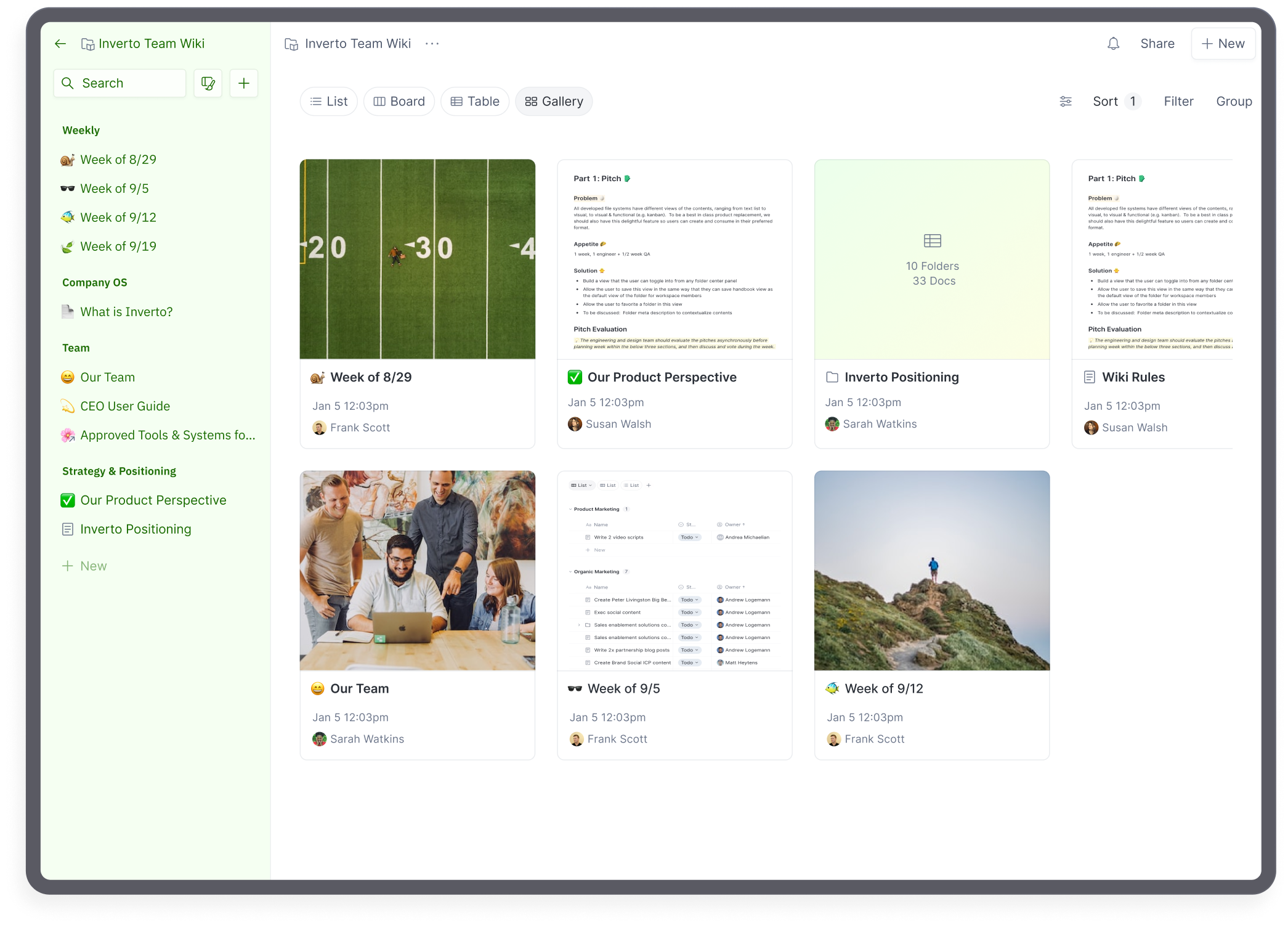 Team wiki in Almanac