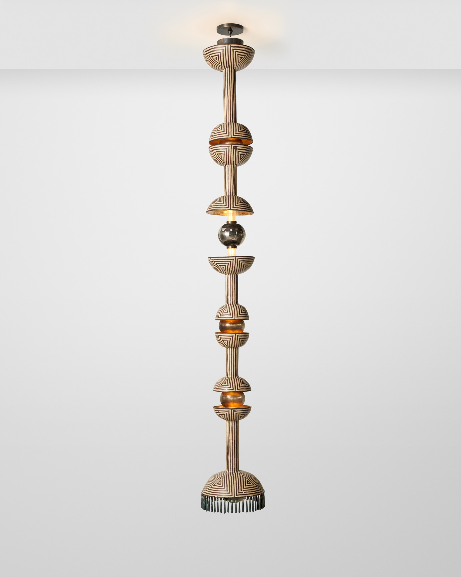 Space Relic (Brown and Ivory + Variegated Slate beads)