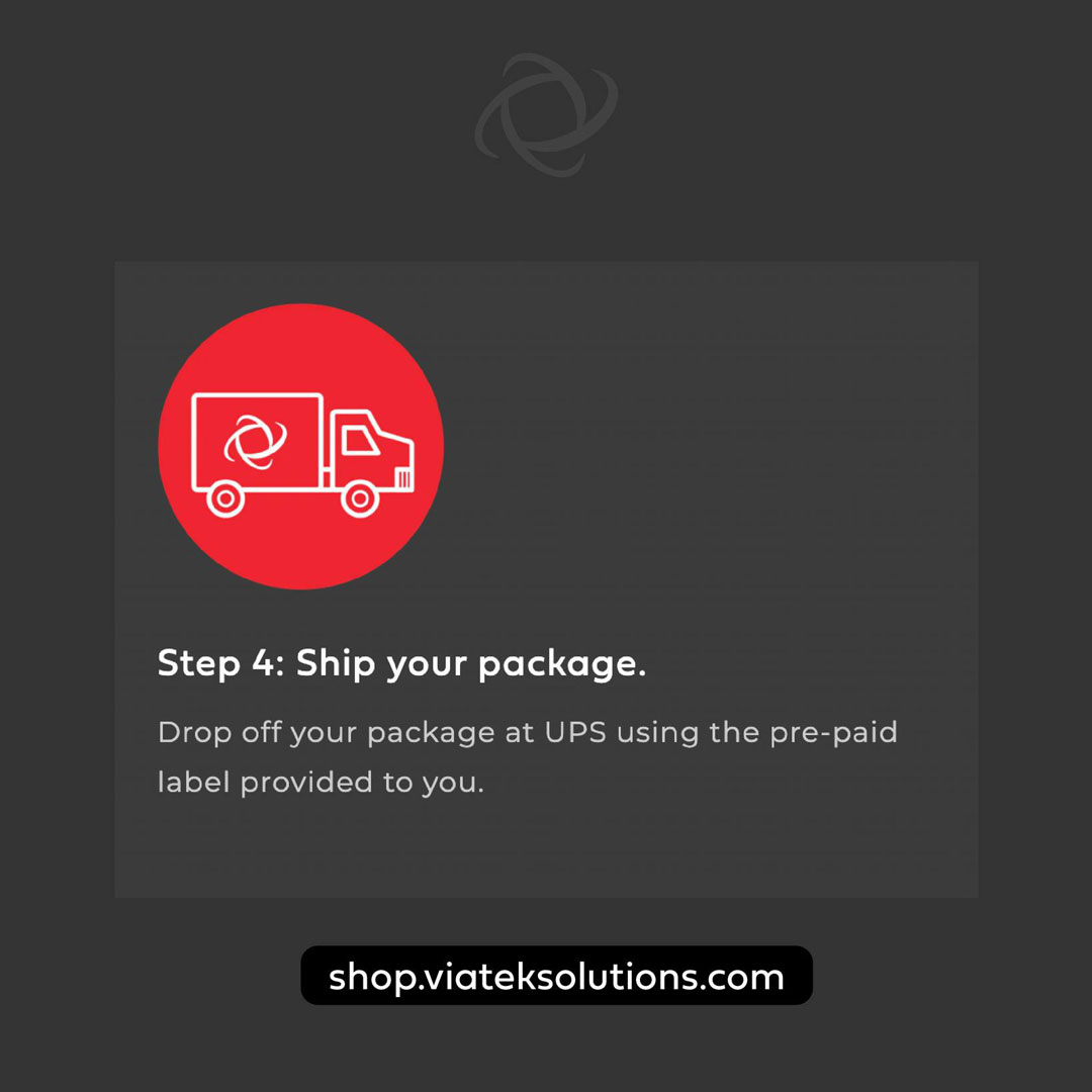 LinkedIn post graphic with truck icon and shipping instructions