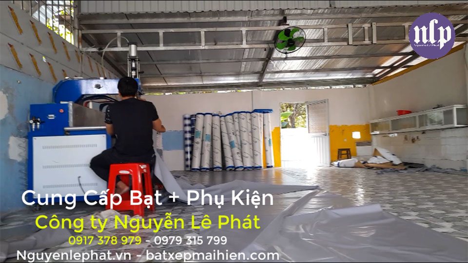 Máy ép bạt mái hiên, May bạt Mái Xếp tại TPHCM Sài Gòn, Thay Bạt Mái Che, Sữa Chữa Mái Hiên