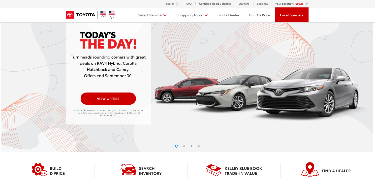 Toyota ADA compliant website example