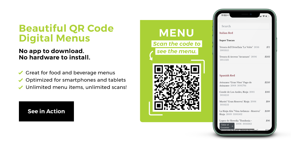 Restaurant Menu Barcode