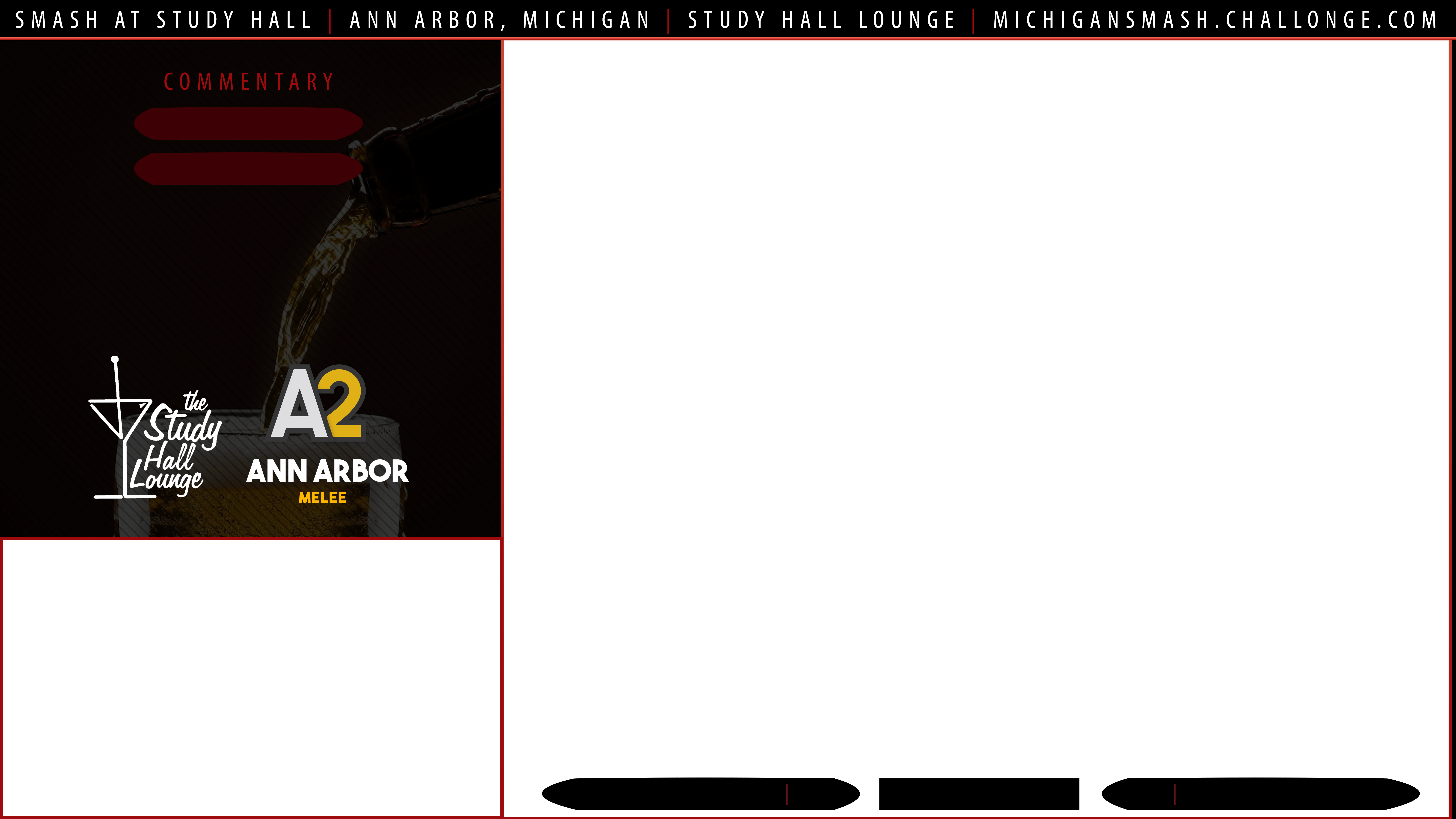 Live broadcast overlay system designed for Smash At Study Hall SSBM tournaments.