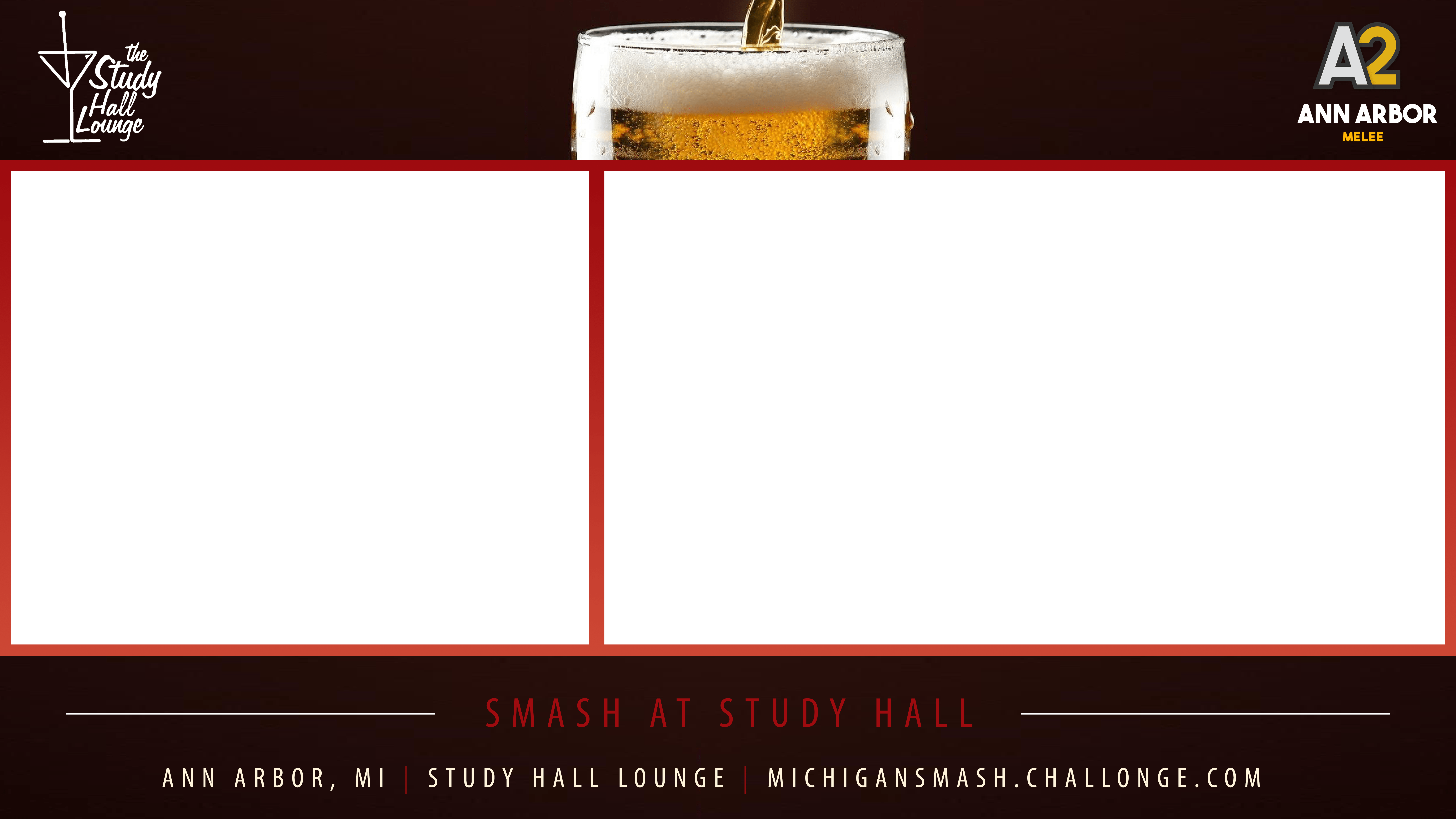 Alternate layout for SASH tournament livestream graphics.