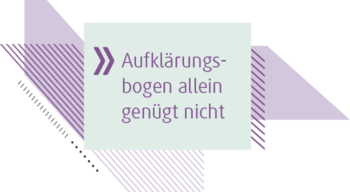 Zitat: Aufklärungsbogen allein genügt nicht