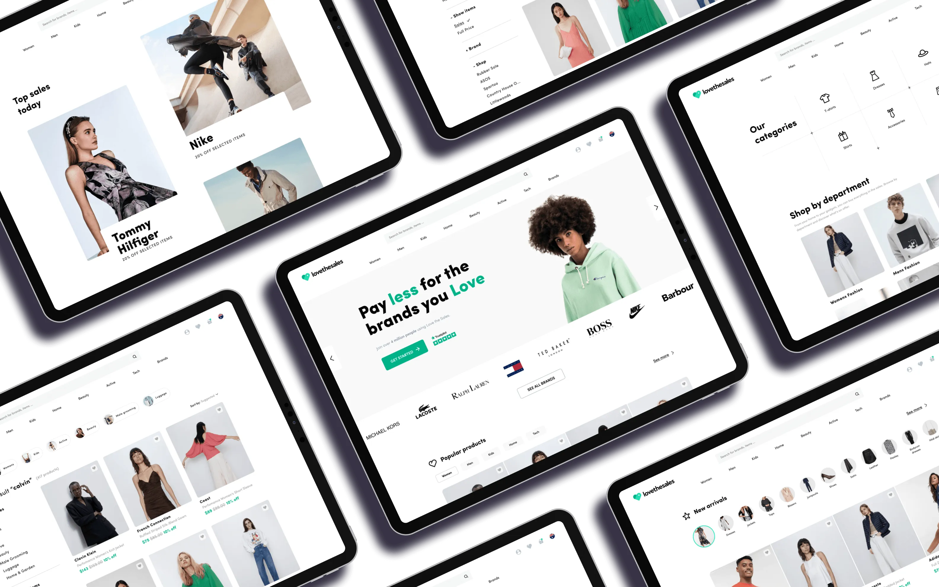 A collection of top responsive eCommerce themes displayed on various devices, showcasing modern design and functionality