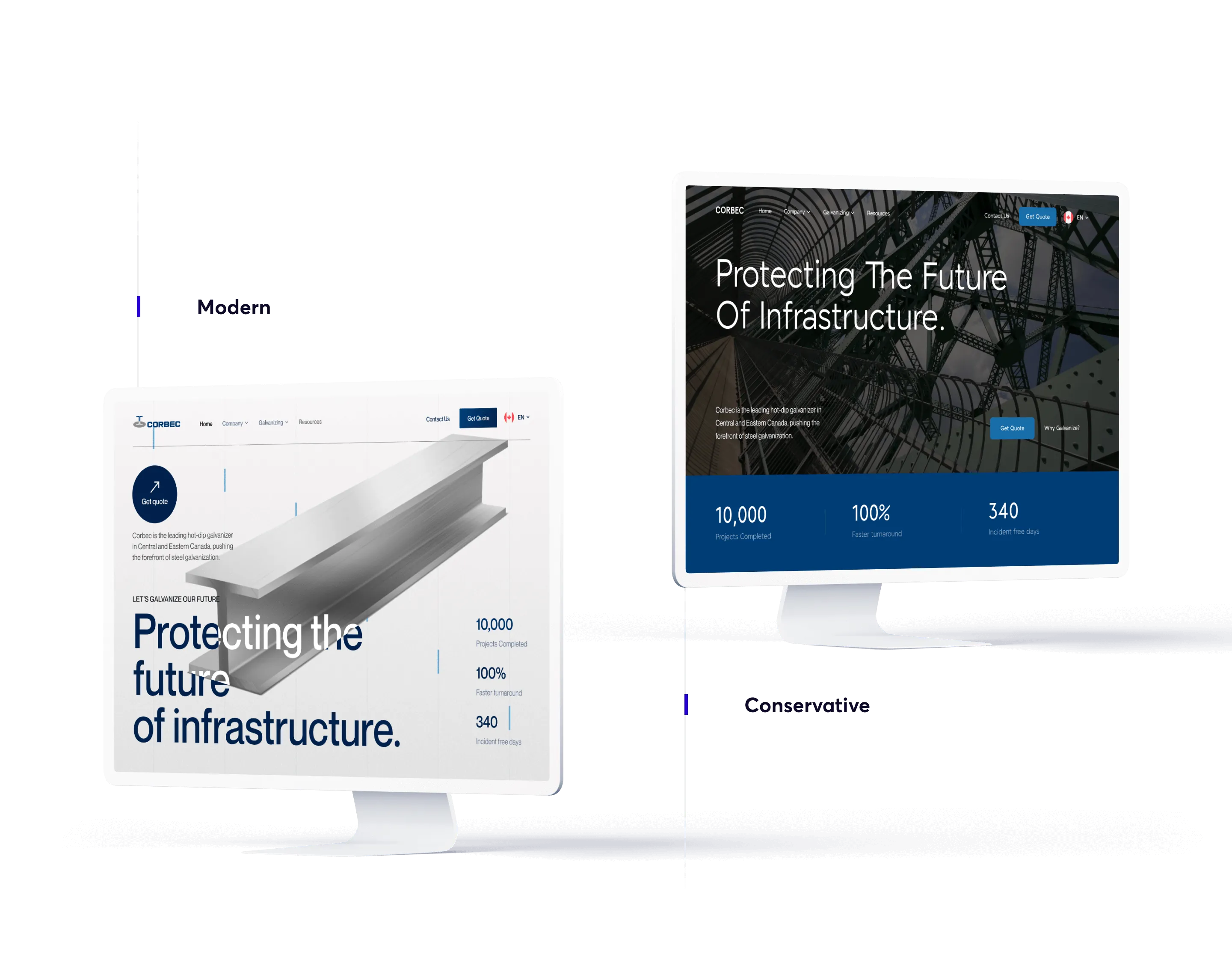 A screenshot of a construction materials company's website showcasing various products and services offered.