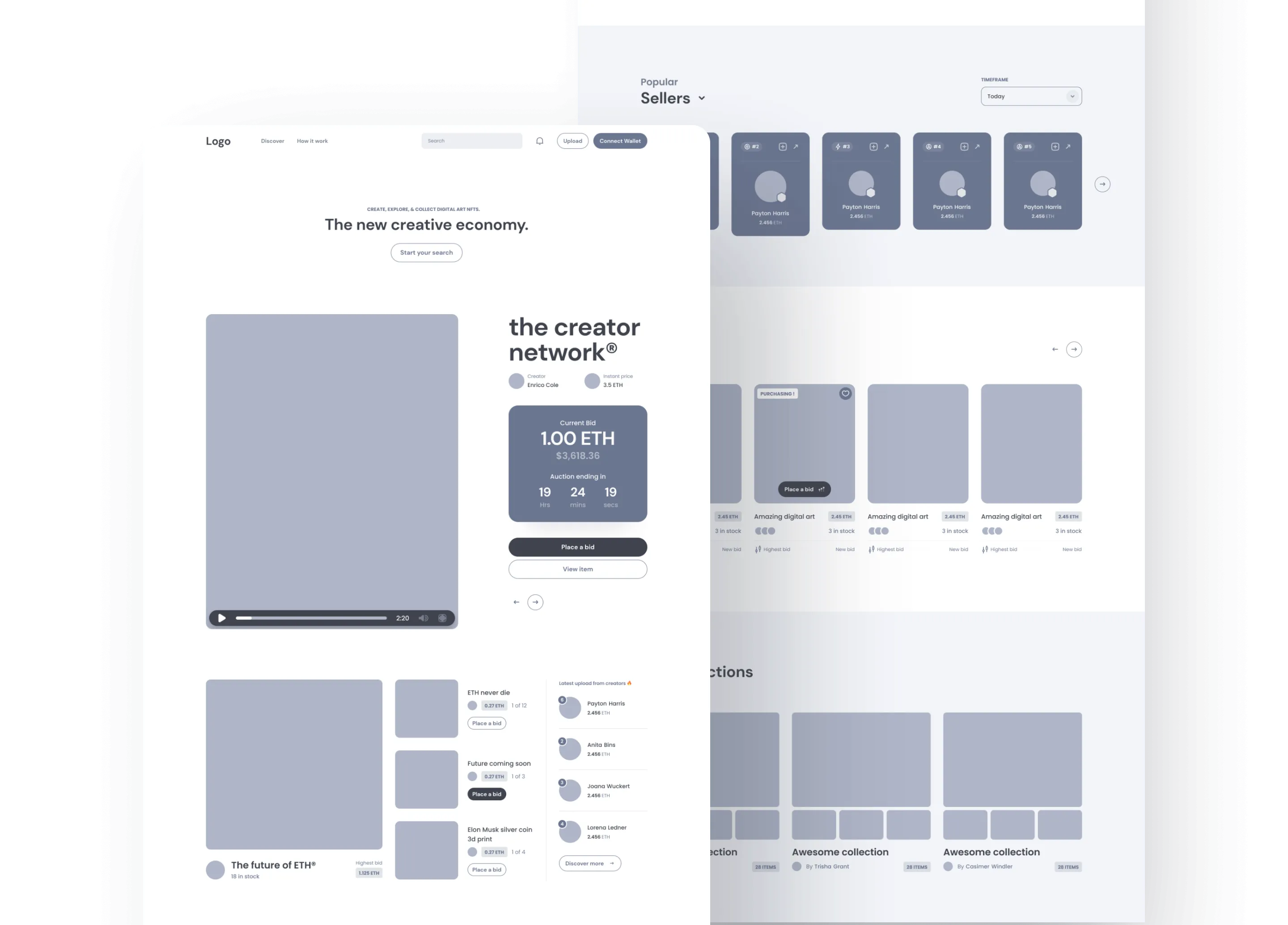 A website design featuring a clean layout on a white background, emphasizing simplicity and clarity in presentation.