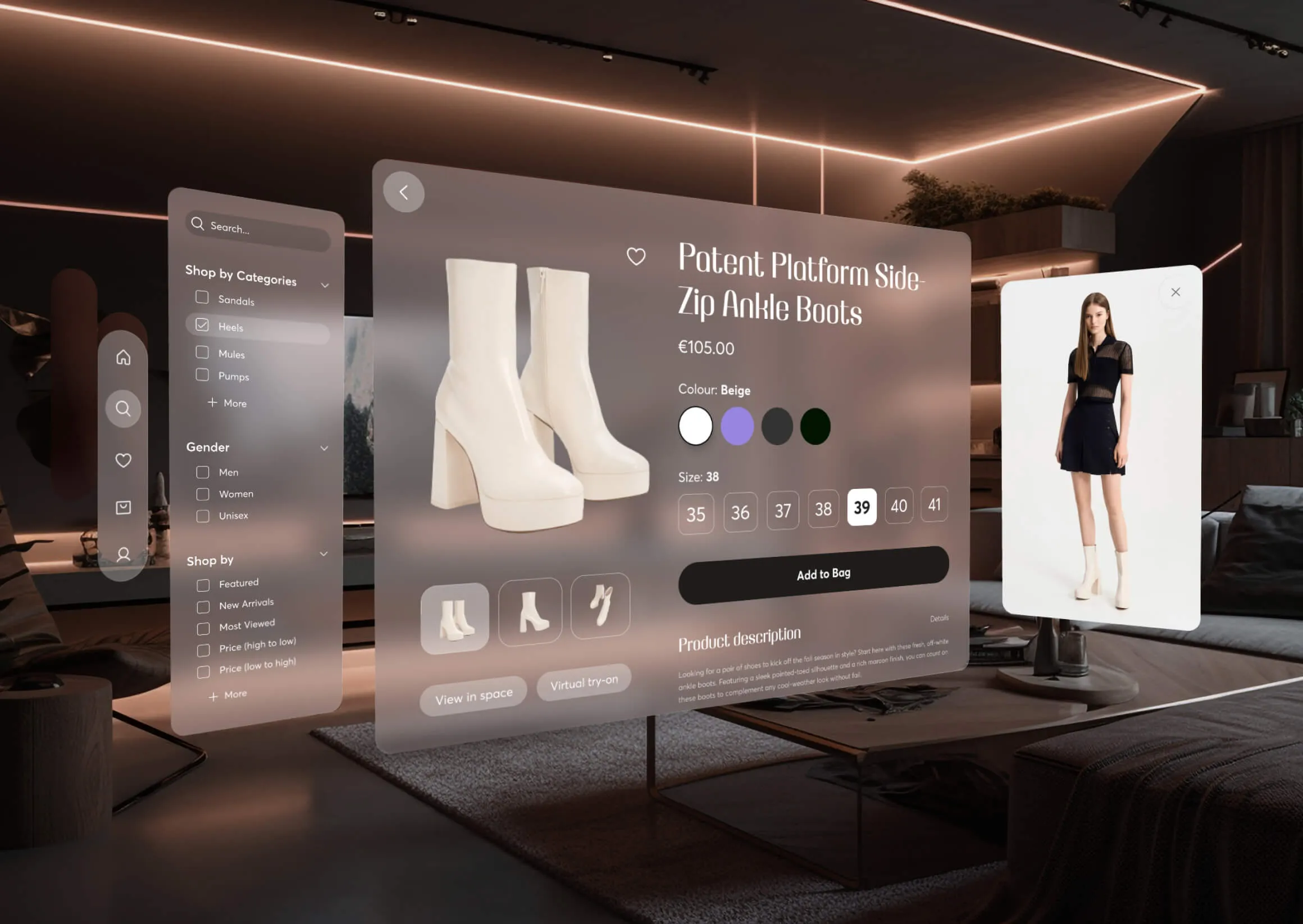 A cozy room featuring a bed, a couch, and a computer screen, creating a comfortable and functional living space.