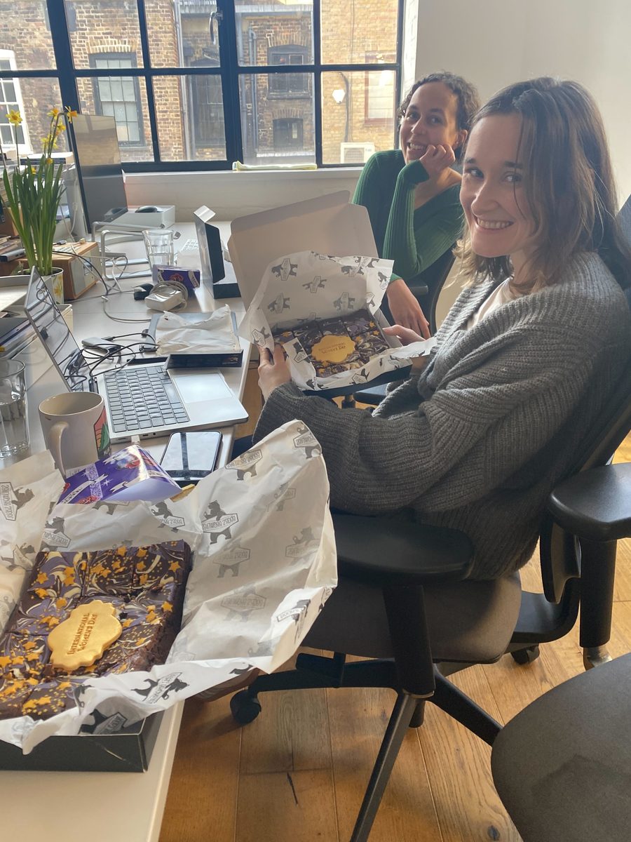 International Women’s Day brownies in the office