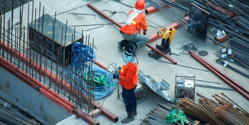 Engineers working on a construction site