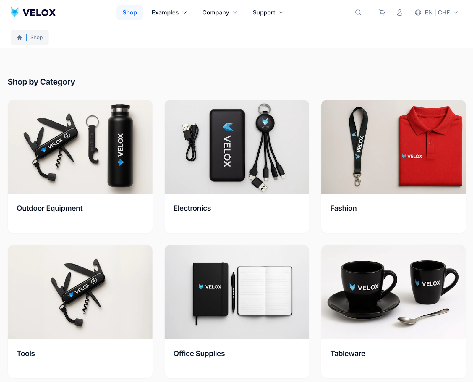 VELOX Shop - Category View