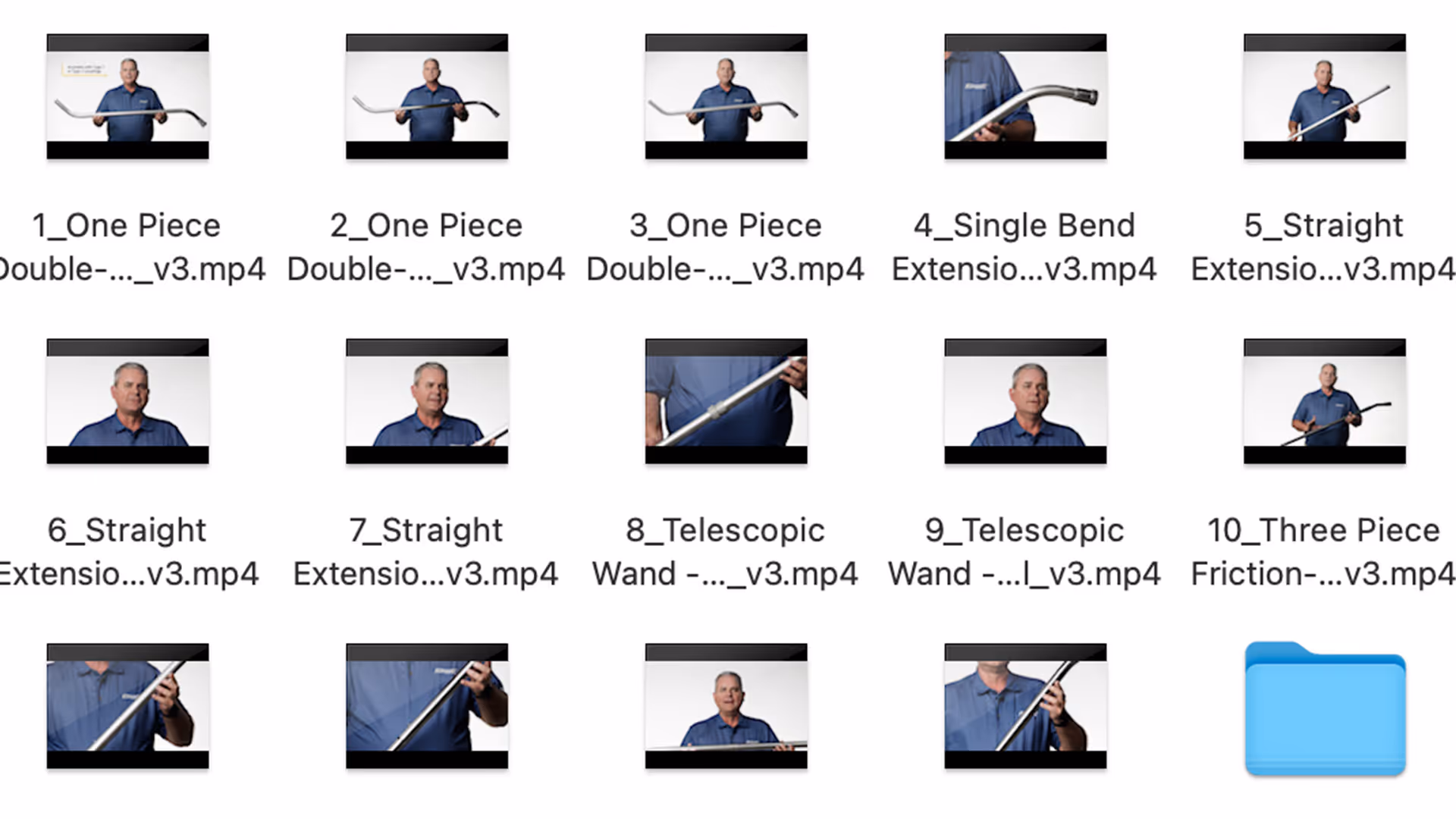 screenshot of file explorer showing lots of video files