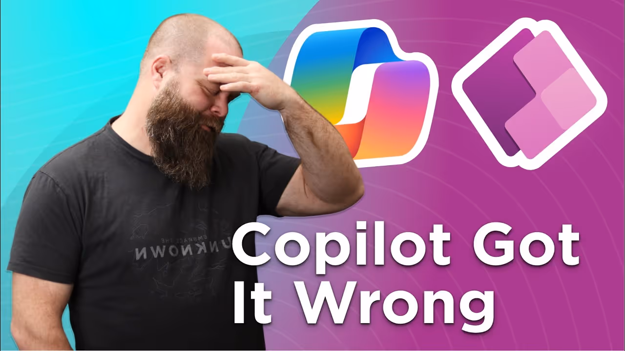 Youtube thumbnail of person saying copilot got it wrong