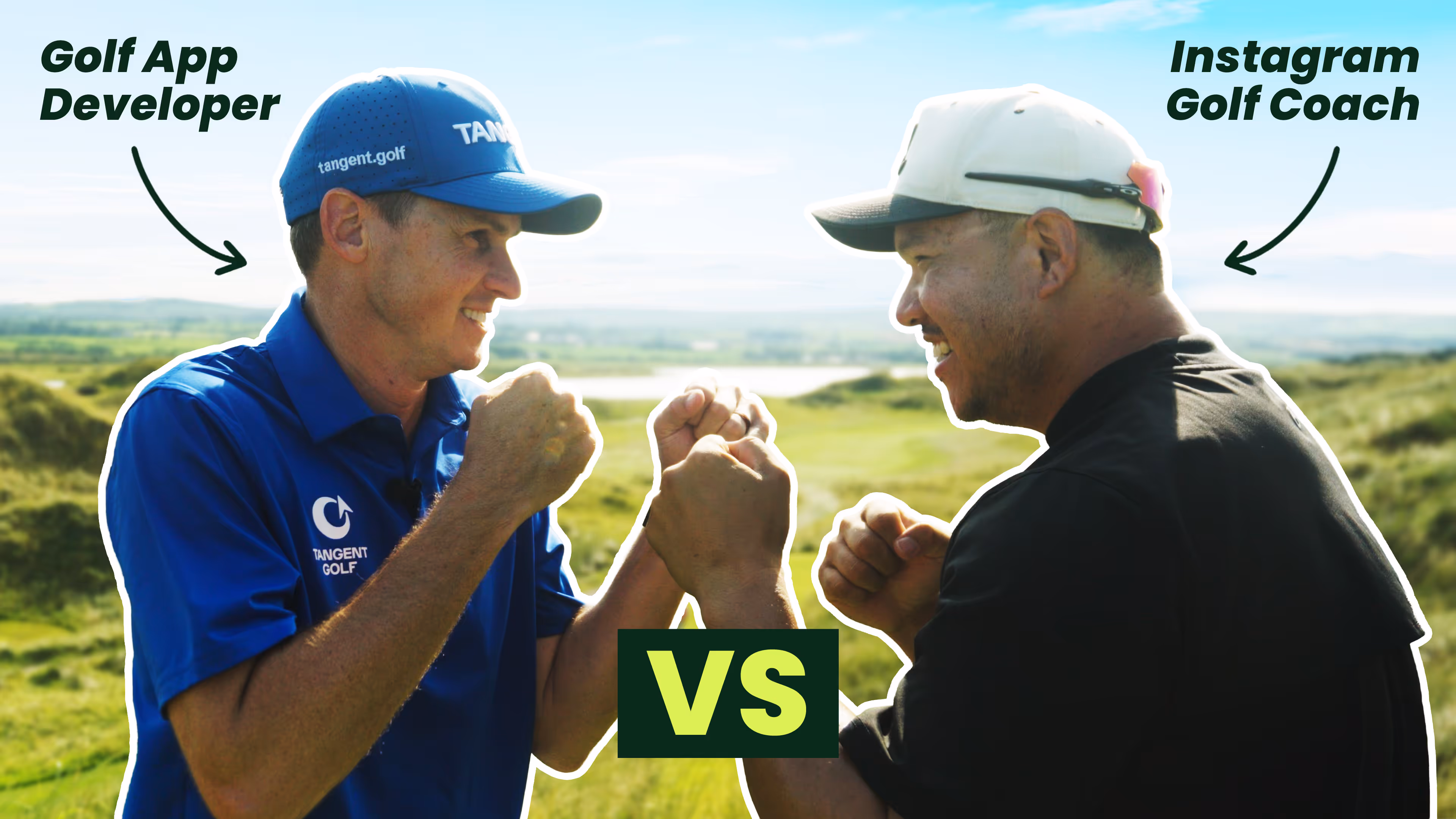 youtube thumbnail of two golfers facing each other 