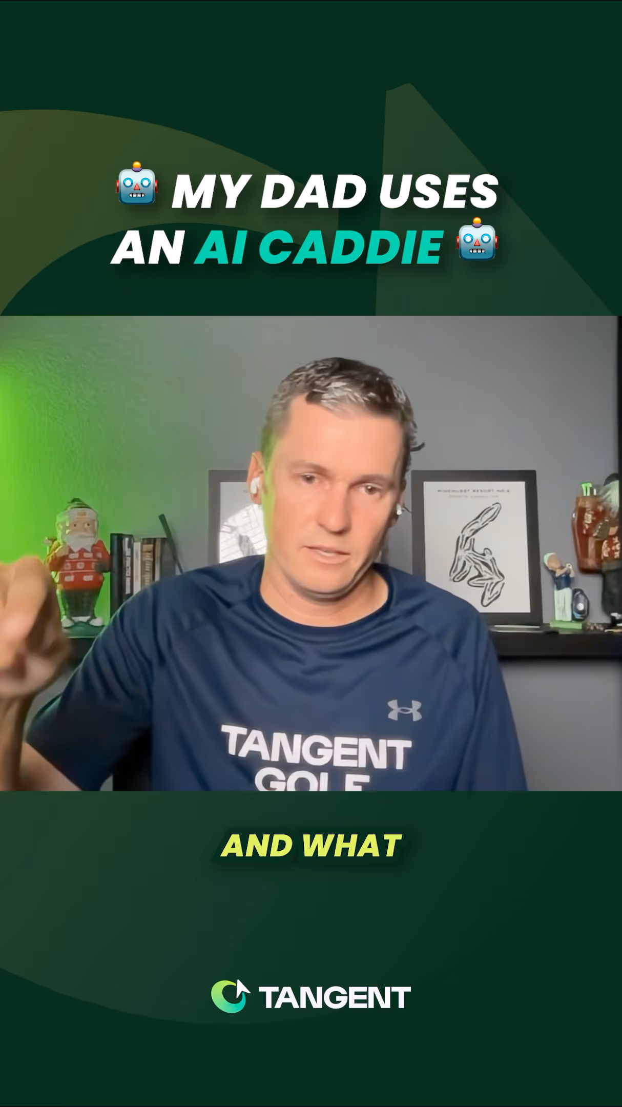 screenshot of podcast with caption saying my dad using ai caddie