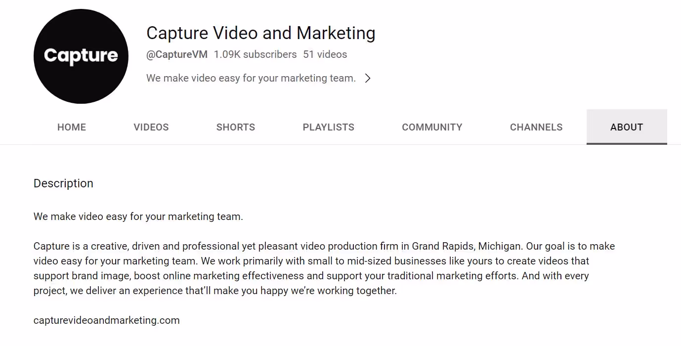 Capture Video and Marketing YouTube Channel