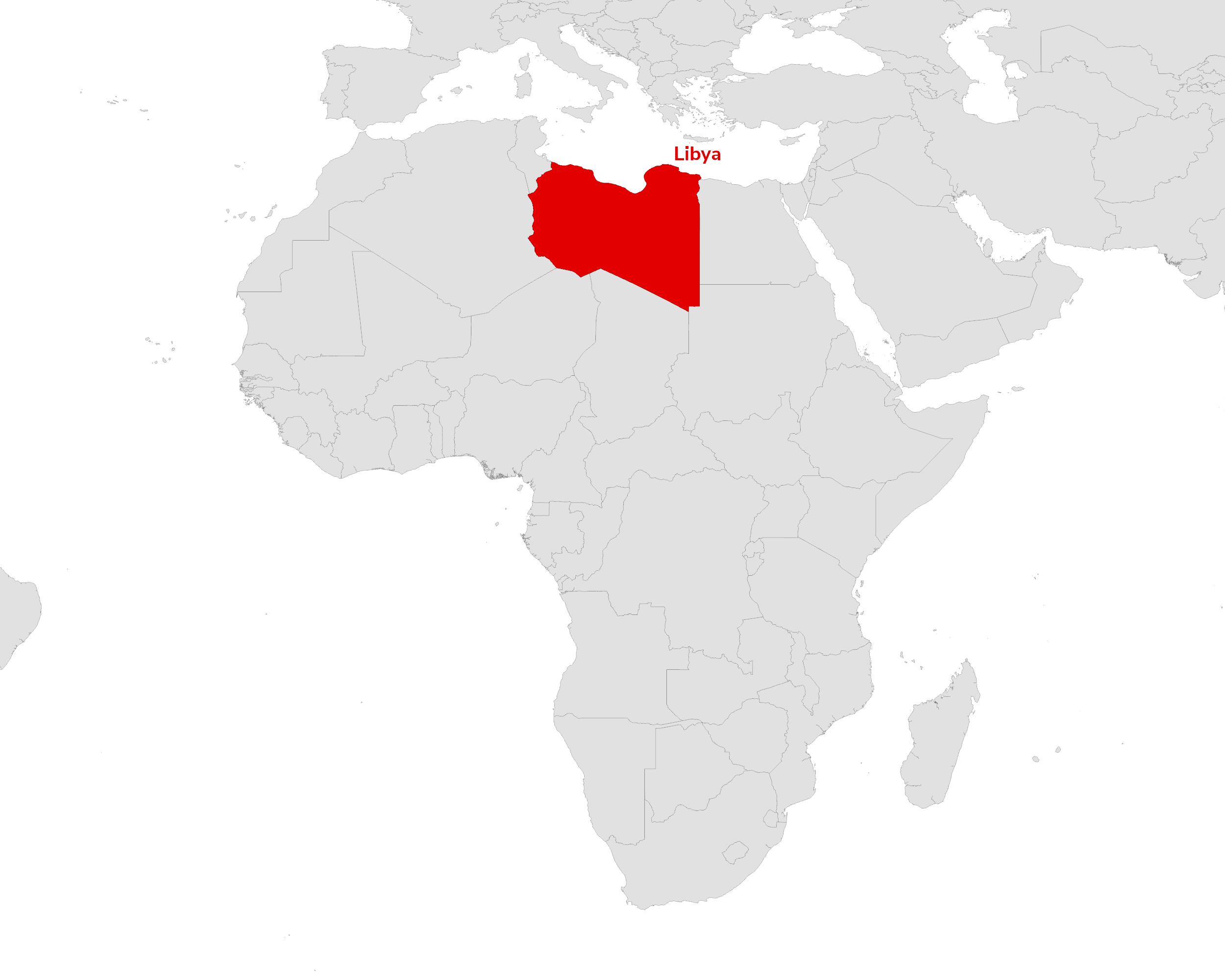 Regional map showing Libya