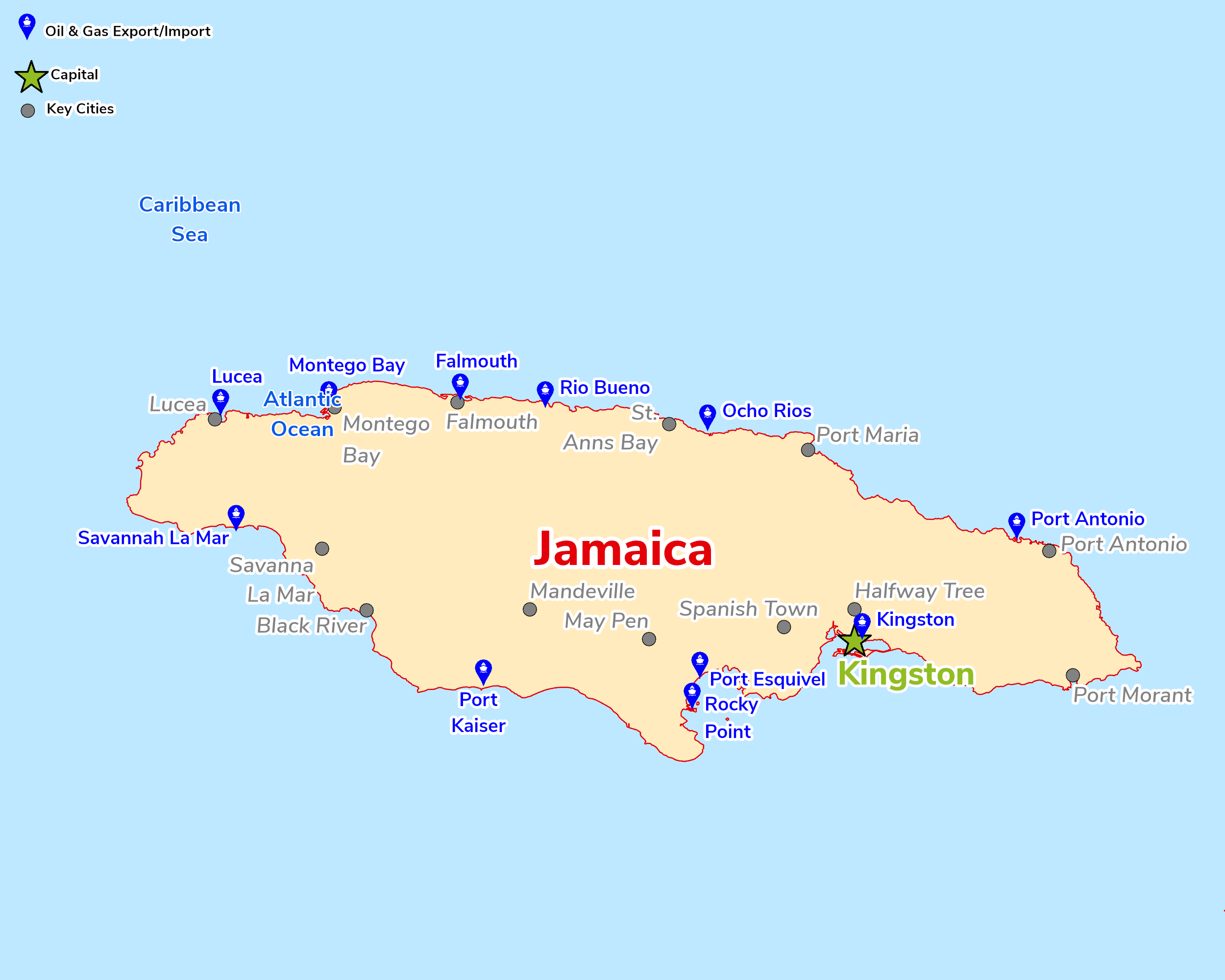 Map of Jamaica