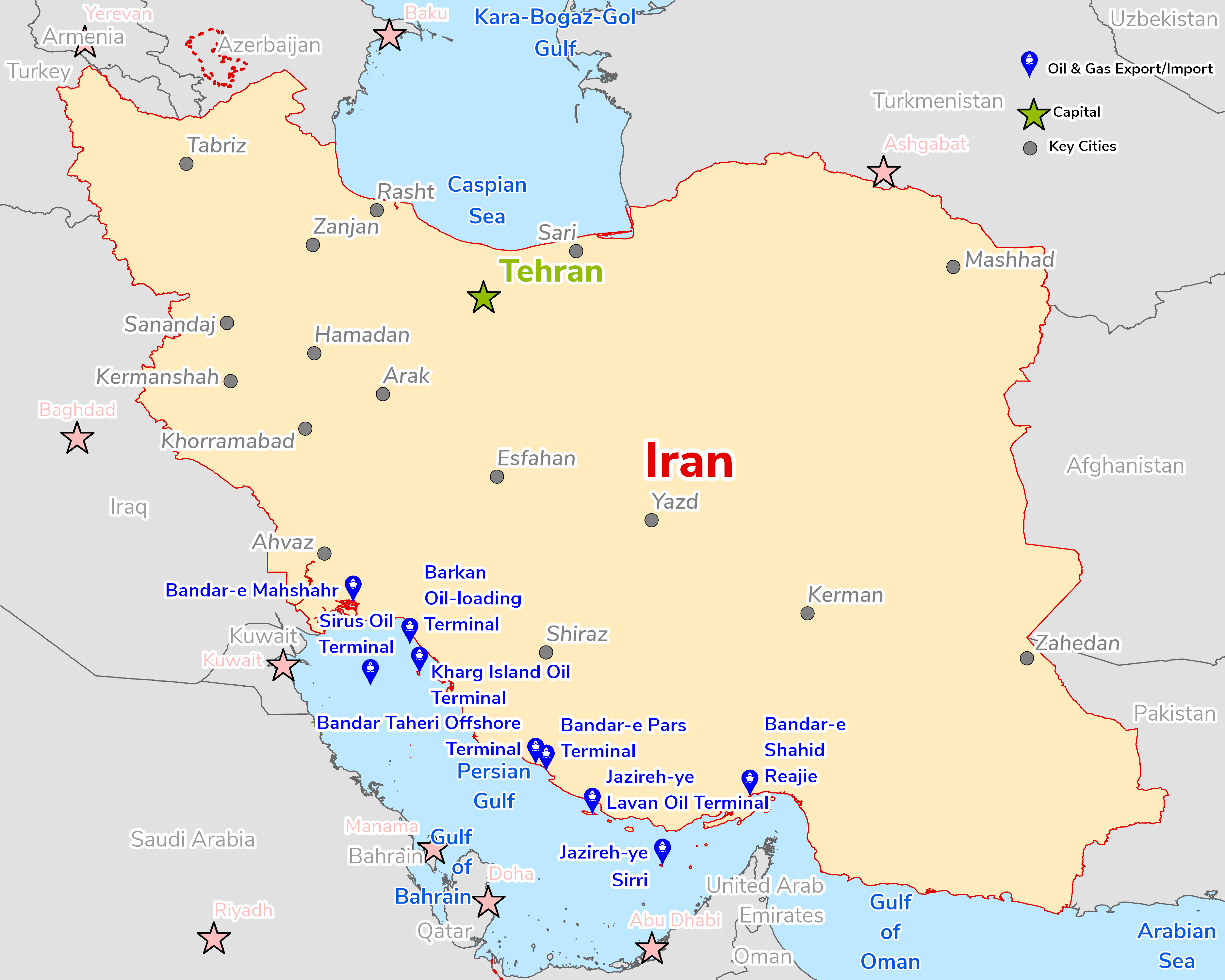 Map of Islamic Republic of Iran